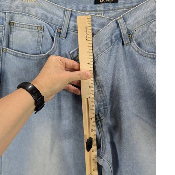 Potili Jeans Womens 18 Asymmetrical waist Light Wash Cropped Capri Distressed - Picture 7 of 10